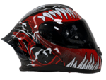 Rivox R1 Graphic Red Black Venom – Full Face Motosiklet Kaskı