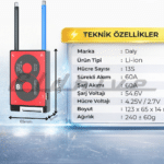 Daly 13S 60A BMS Lityum iyon