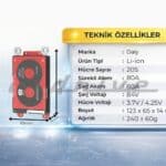 Daly 20S 80A BMS Lityum iyon