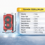 Daly 20S 60A BMS Lityum iyon